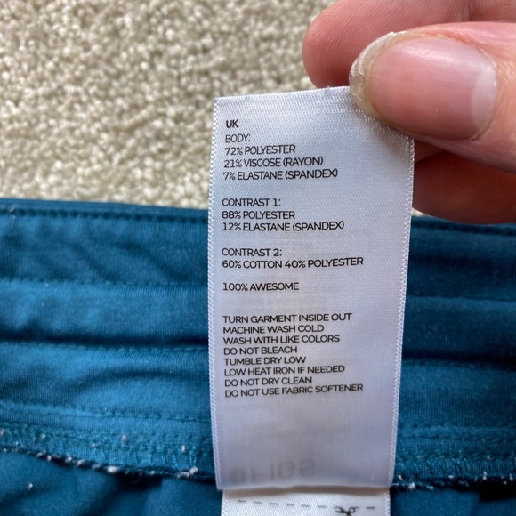 FIGS Zamora Jogger Scrub Pants Womens Large Teal Blue Cargo Pocket Drawstring - Picture 3 of 11